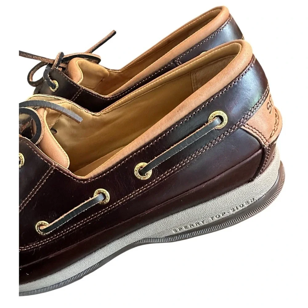 Sperry Mens Gold Cup Amaretto Leather Boat Shoes 0579052‎ Sz 11.5 Wide